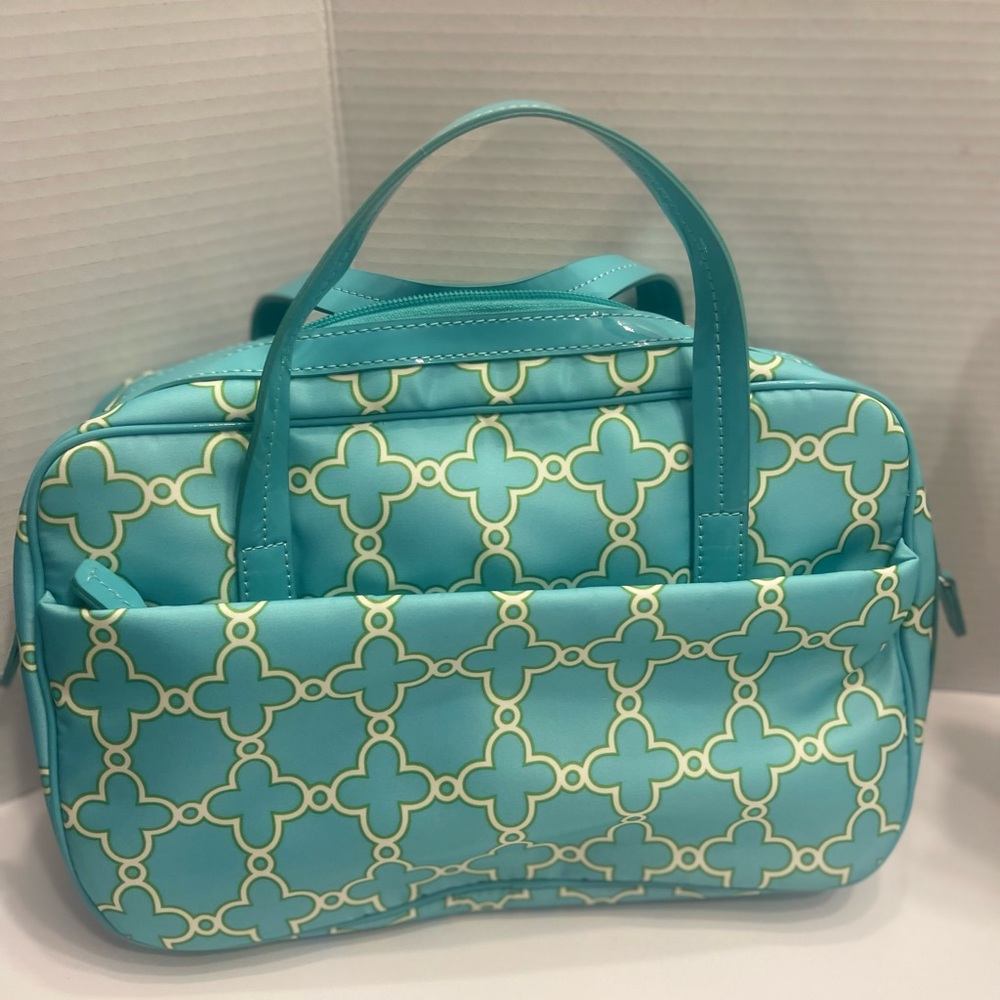 Stella & Dot Turquoise Patterned Cosmetic Bag - Picture 2 of 3